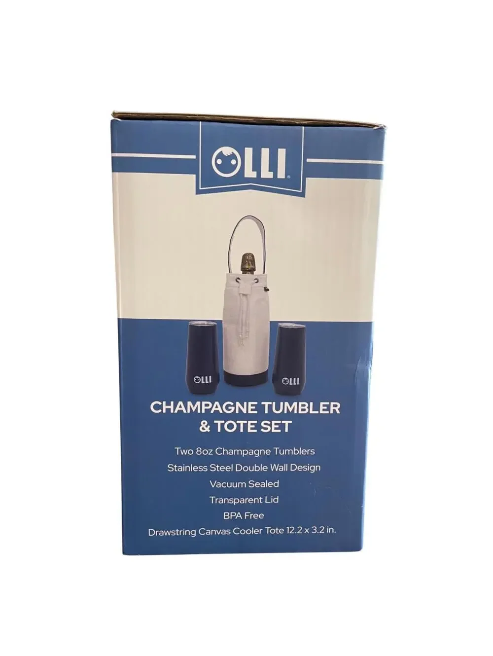Olli Champagne Tumbler & Tote Set Portable Carrier NIB